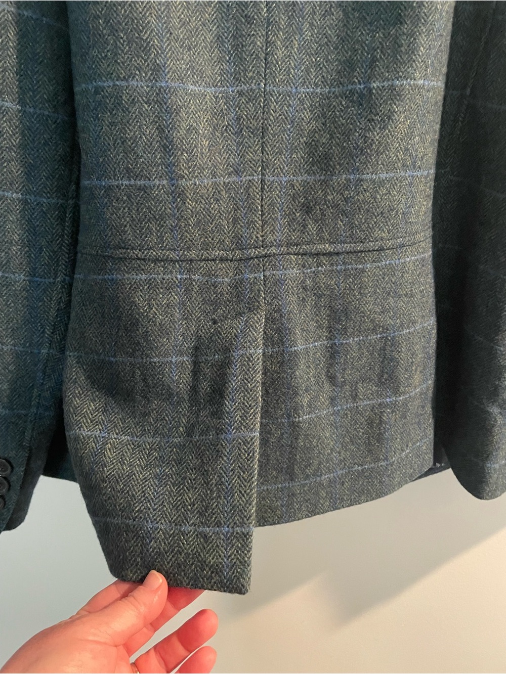 Talbots forest green herringbone tweed blazer 20w - Picture 7 of 7